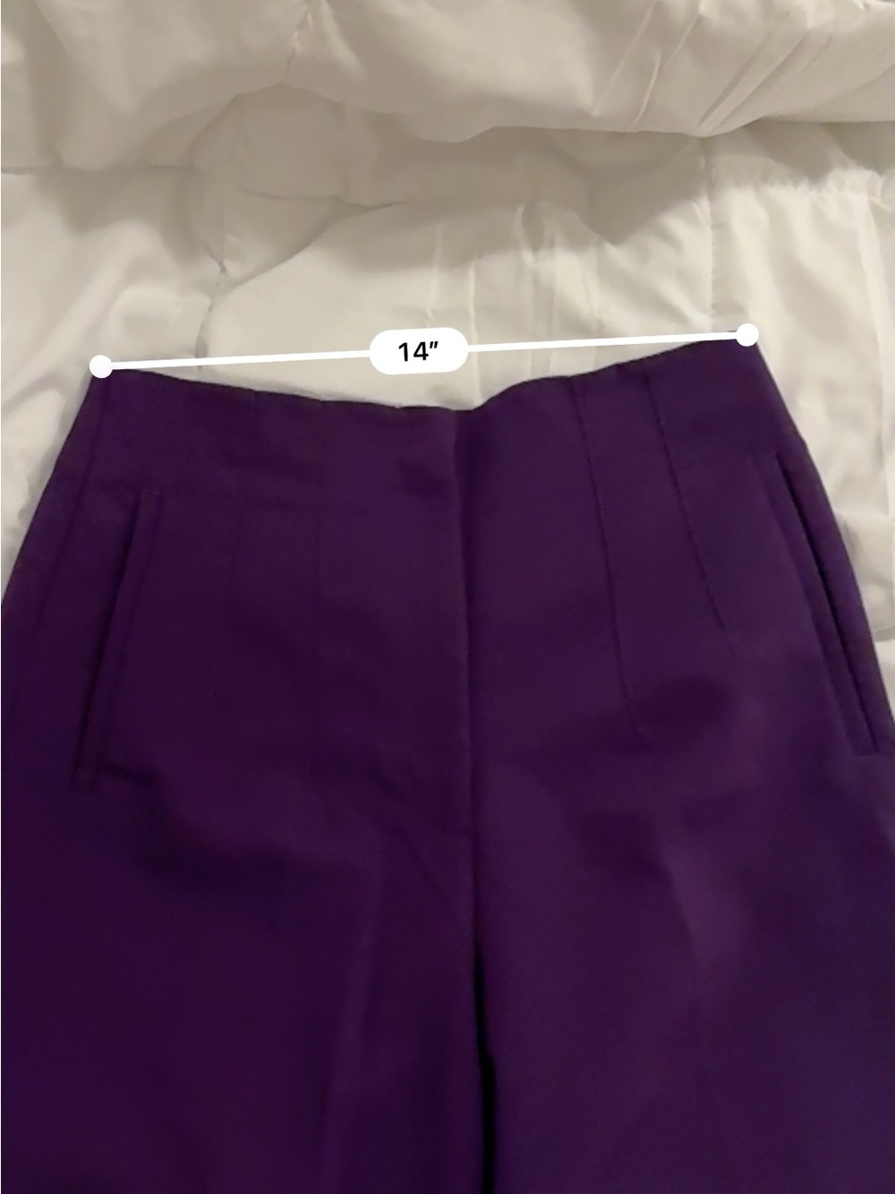 Zara High-Waist Purple Cropped Tapered Pants - Picture 5 of 7